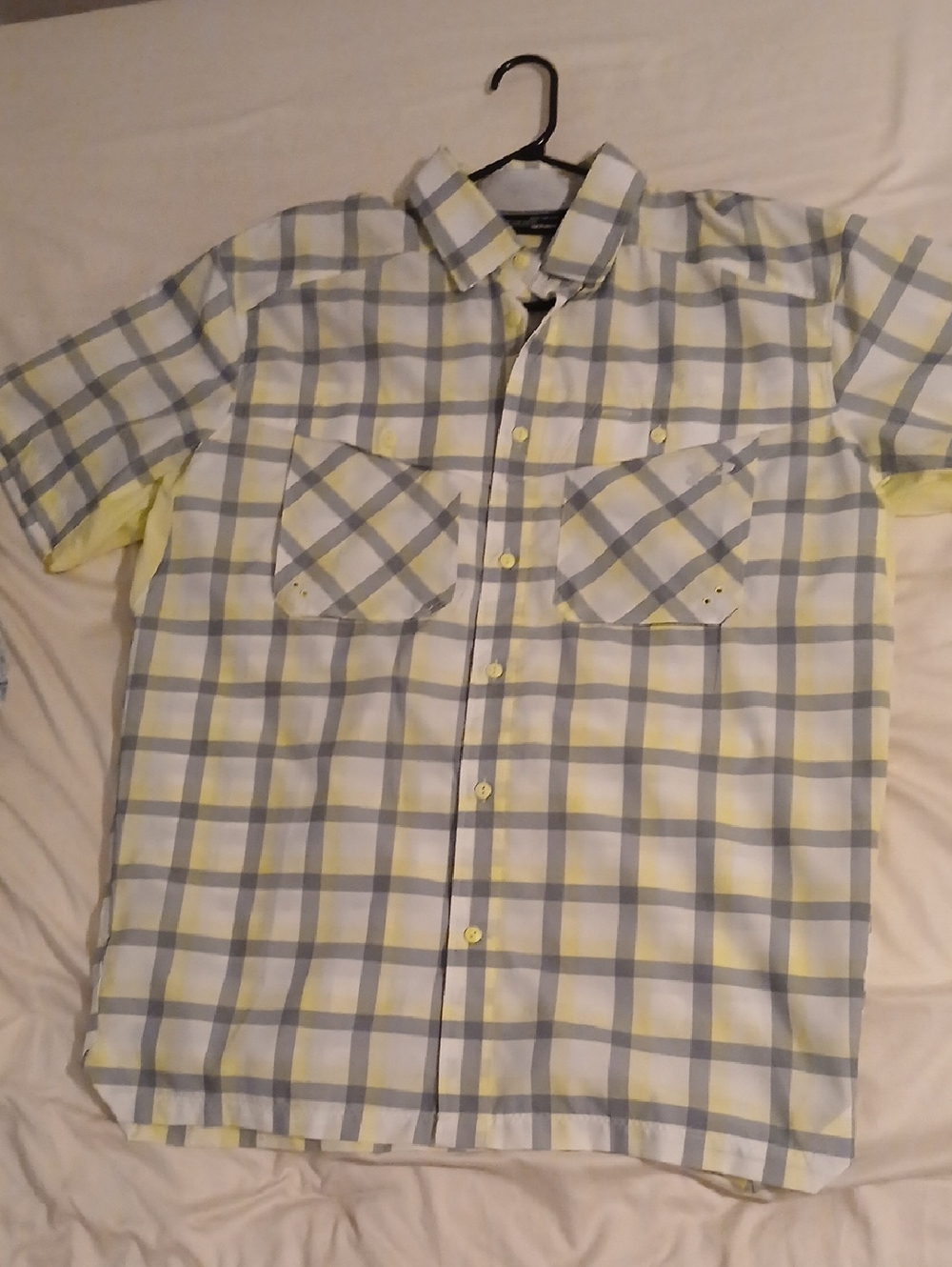 Under Armour Men’s Short-Sleeve Plaid Button-Down Shirt - Yellow & Gray
